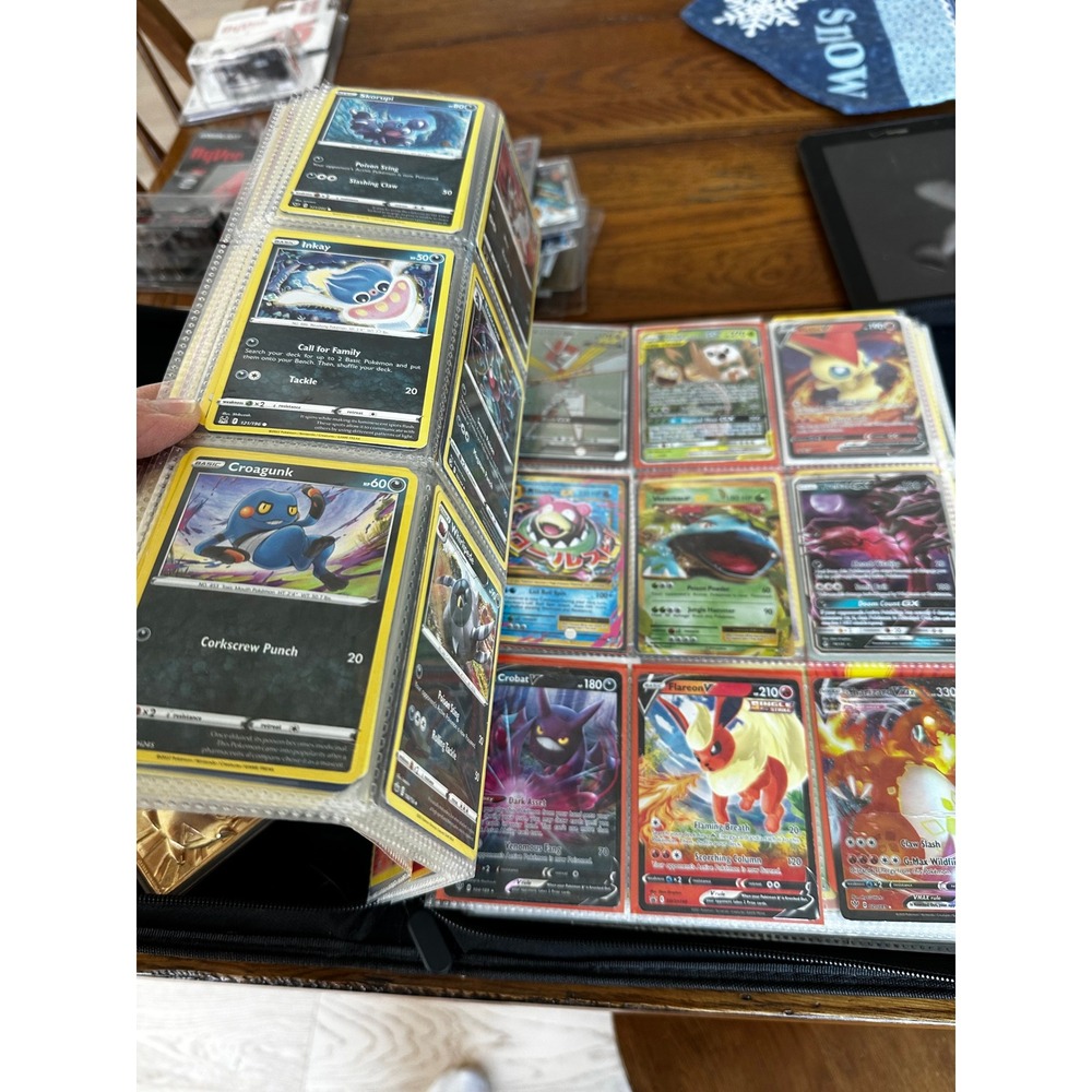 Entire Pokemon Collection TCG Card Lot Binder Collection Gold Pikachu Metal Card